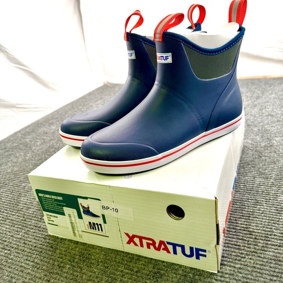Xtratuf Ankle Deck Boots Men's Size 11 Angler Fishing Slip On Blue New With Box
